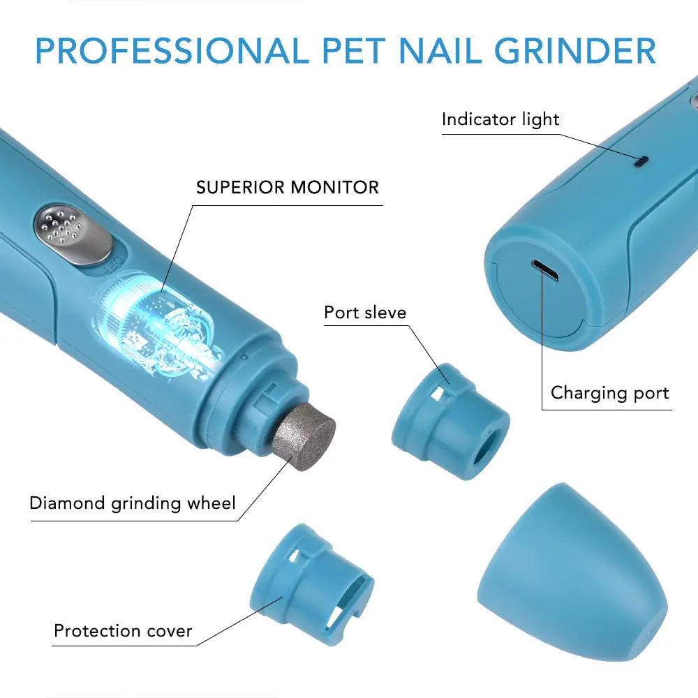 Pet Electric Nail Grinder & Clippers Set for Cats & Dogs | Quiet USB Rechargeable Nail Polisher and Trimmer for Safe Grooming FurFree Homes