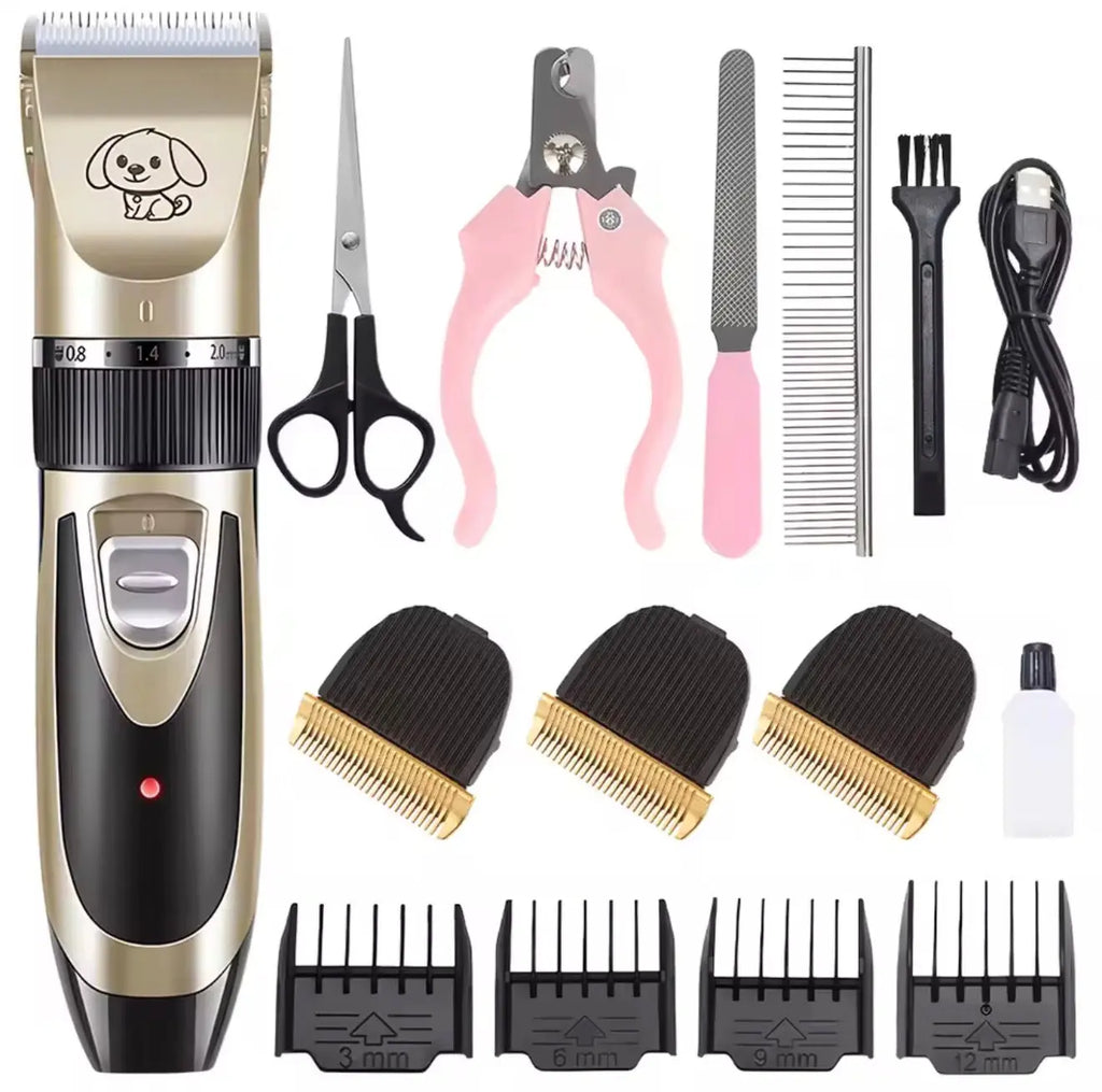 FurFreeHomes™ Professional Pet Clipper Grooming Kit – Rechargeable Low-Noise Hair Trimmer for Dogs & Cats