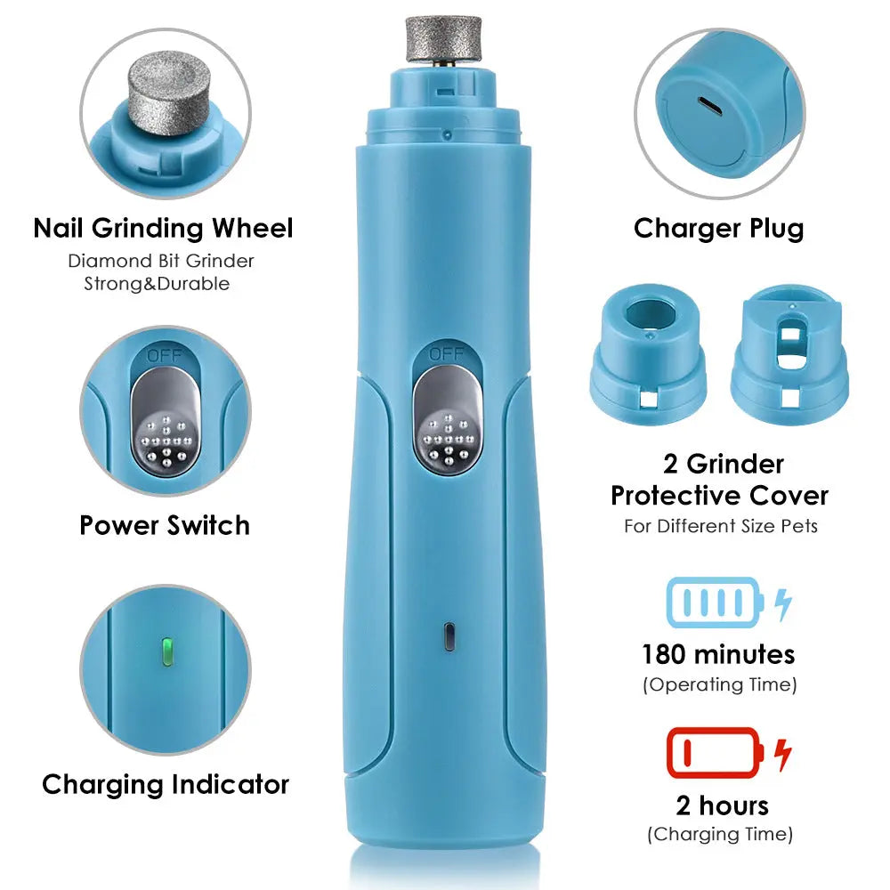 Pet Electric Nail Grinder & Clippers Set for Cats & Dogs | Quiet USB Rechargeable Nail Polisher and Trimmer for Safe Grooming FurFree Homes