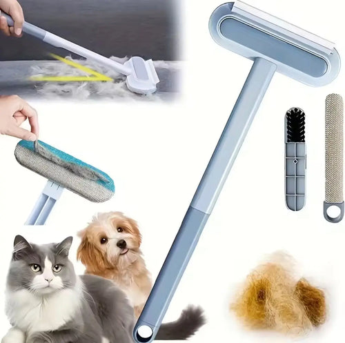 3-in-1 (2 Pack)Pet Hair Remover Brush – Long Handle Fur Cleaning Tool | FurFree Homes™ FurFree Homes