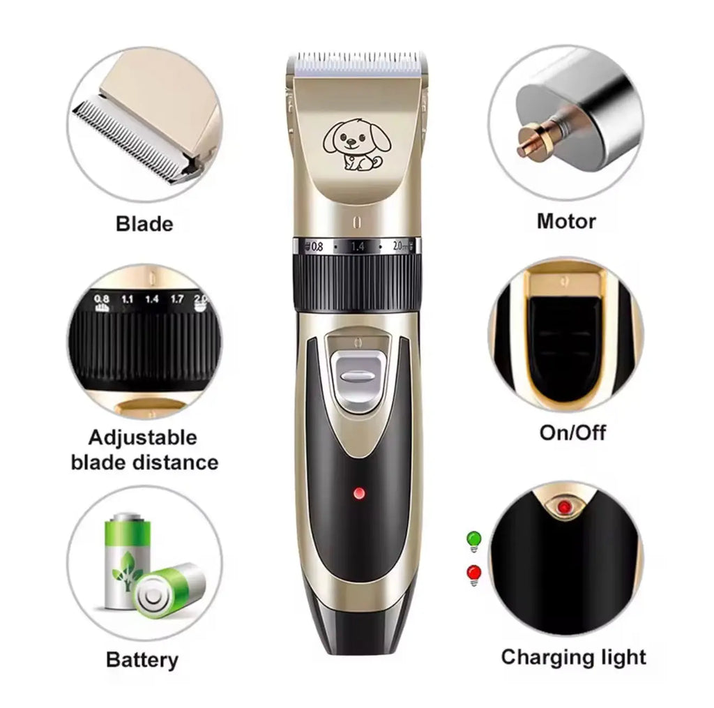 FurFreeHomes™ Professional Pet Clipper Grooming Kit – Rechargeable Low-Noise Hair Trimmer for Dogs & Cats