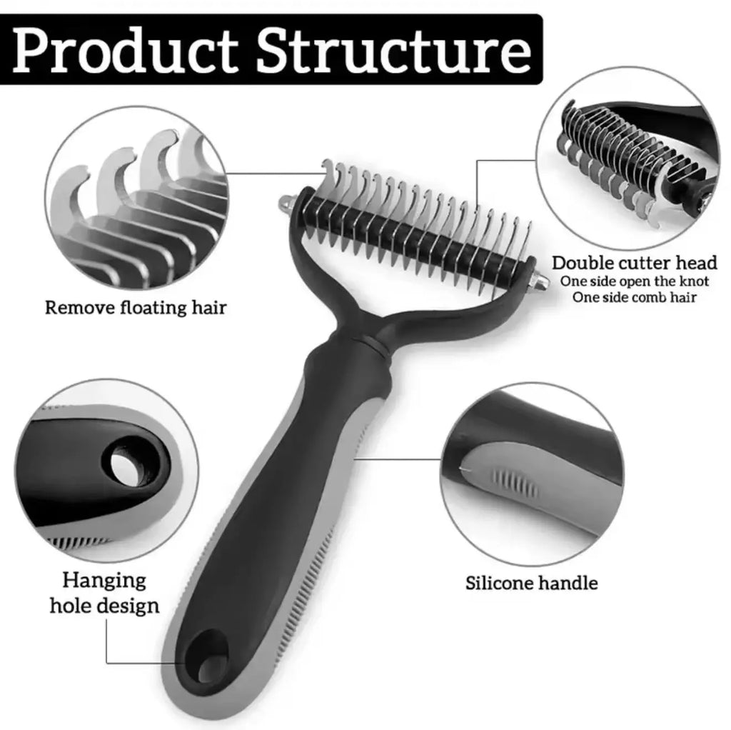 FurFree™ Double-Sided Stainless Steel Pet Hair Unknotting Comb Dropshipman