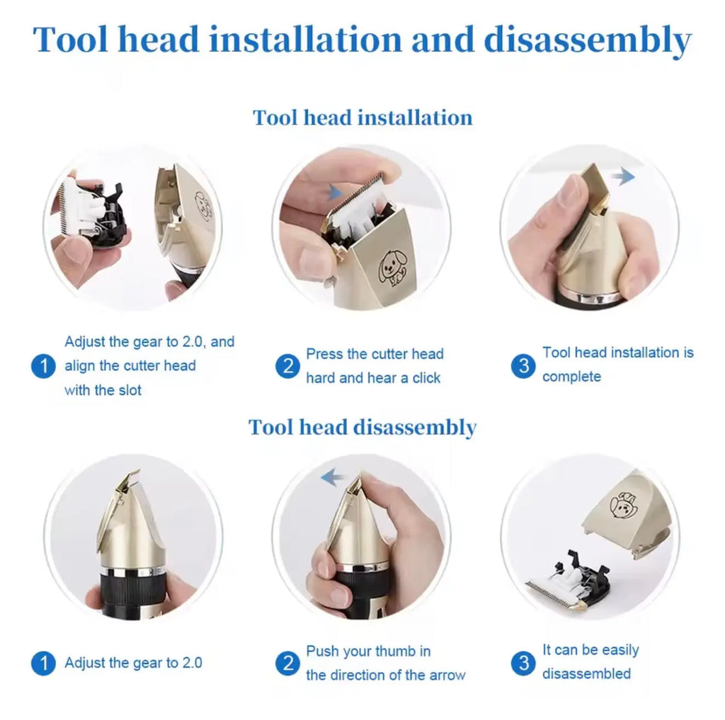 FurFreeHomes™ Professional Pet Clipper Grooming Kit – Rechargeable Low-Noise Hair Trimmer for Dogs & Cats