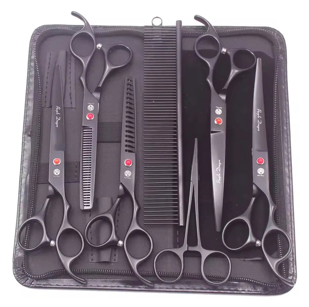 FurFreeHomes™ Professional Pet Grooming Scissors Set – Stainless Steel Dog & Cat Trimming Kit with Ergonomic Handles