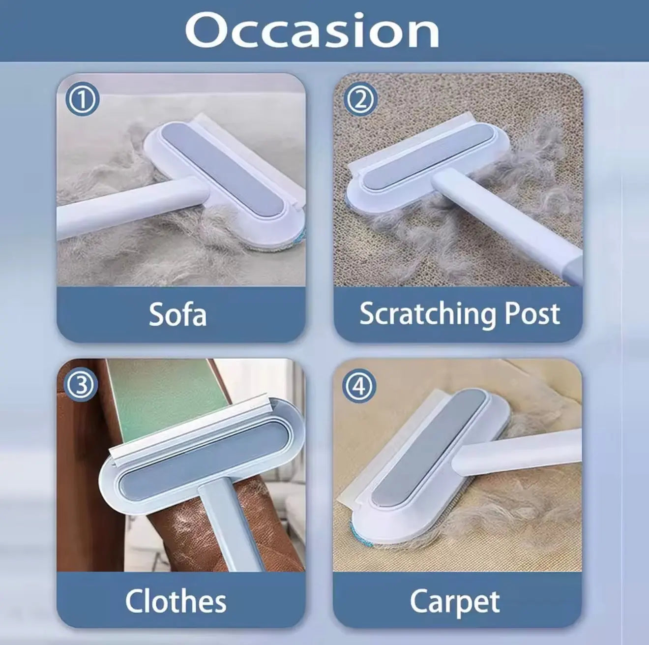 3-in-1 (2 Pack)Pet Hair Remover Brush – Long Handle Fur Cleaning Tool | FurFree Homes™ FurFree Homes