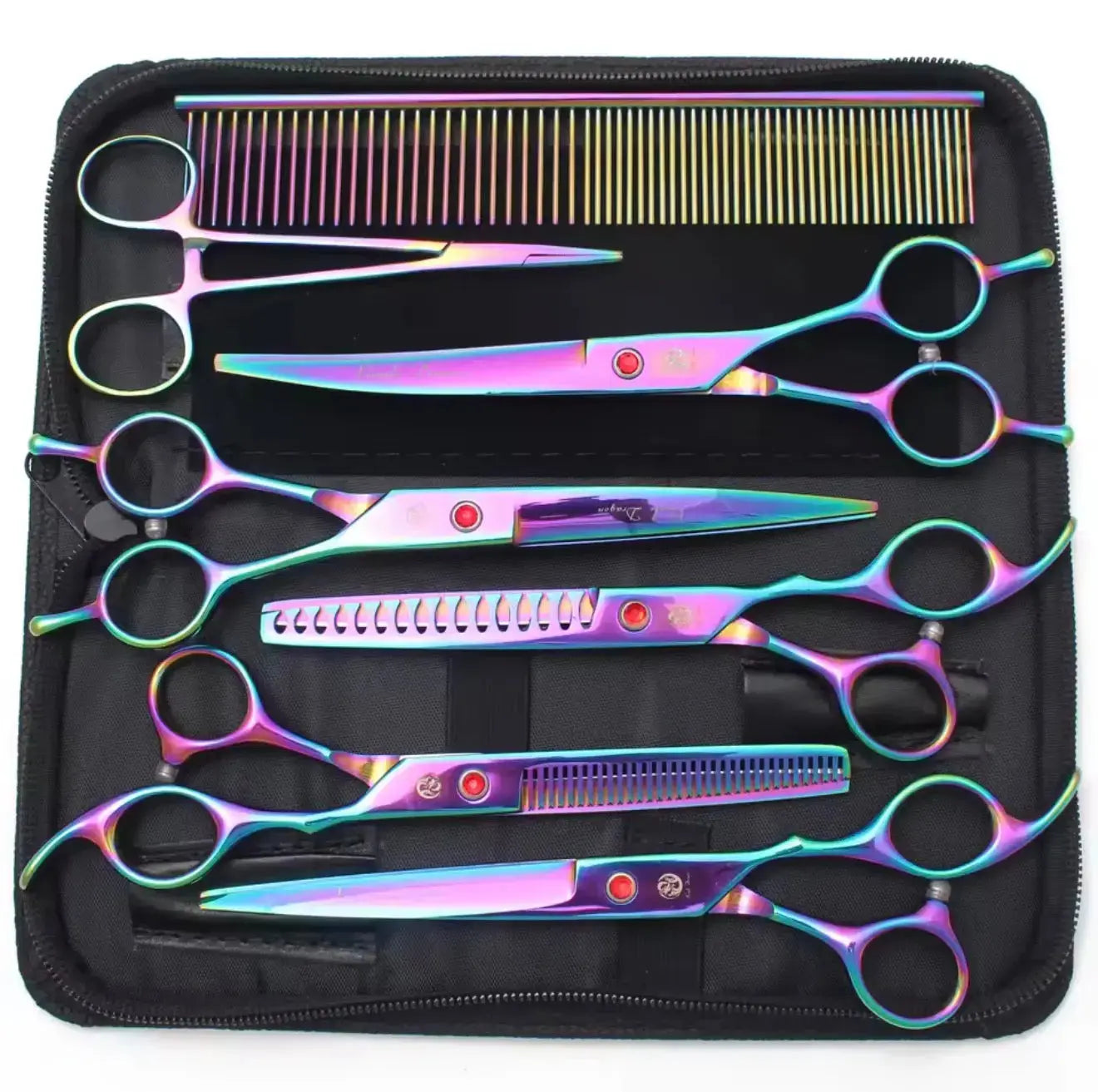 FurFreeHomes™ Professional Pet Grooming Scissors Set – Stainless Steel Dog & Cat Trimming Kit with Ergonomic Handles FurFree Homes