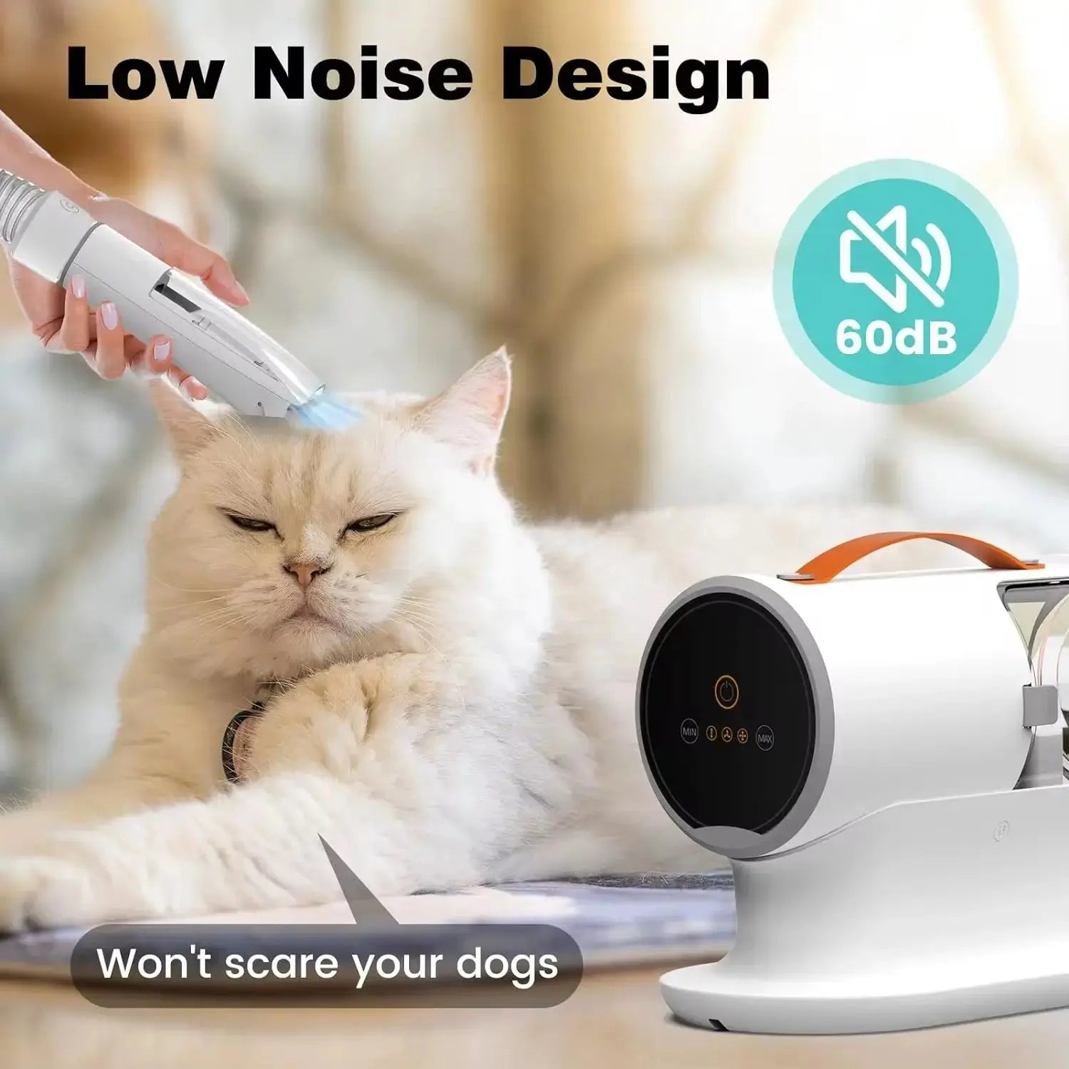 Pet Grooming Kit with Vacuum PG100 – Quiet Dog & Cat Grooming Vacuum, 12,000Pa Suction, Low-Noise Clippers, Shedding & Hair Removal System FurFree Homes