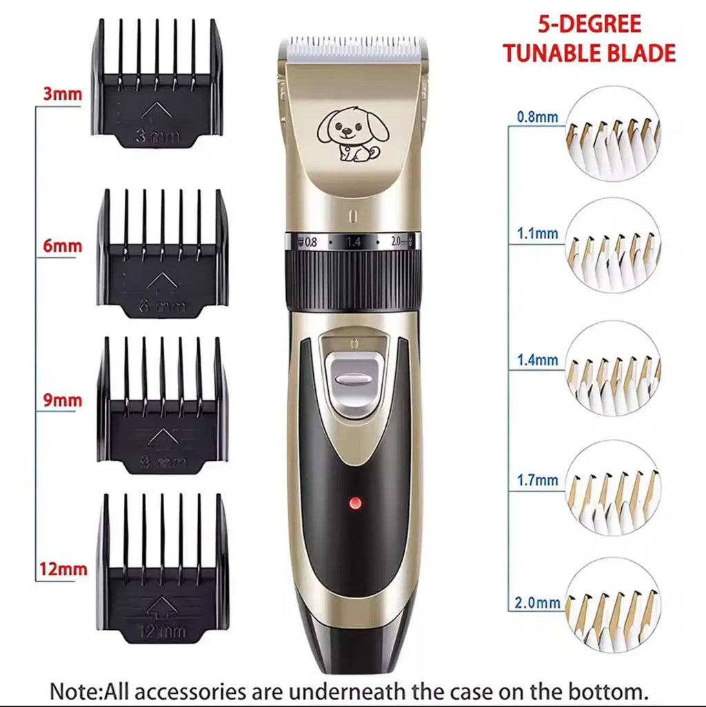 FurFreeHomes™ Professional Pet Clipper Grooming Kit – Rechargeable Low-Noise Hair Trimmer for Dogs & Cats