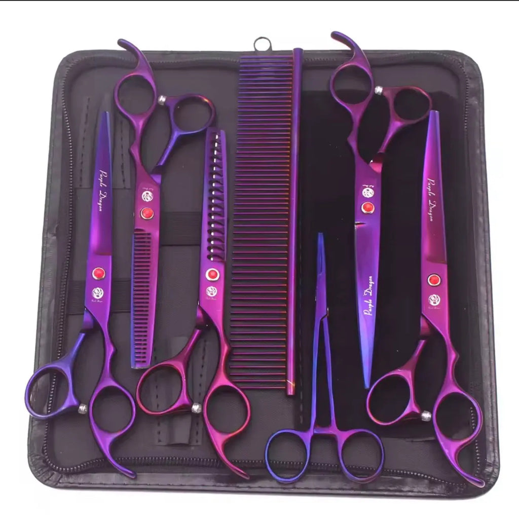 FurFreeHomes™ Professional Pet Grooming Scissors Set – Stainless Steel Dog & Cat Trimming Kit with Ergonomic Handles