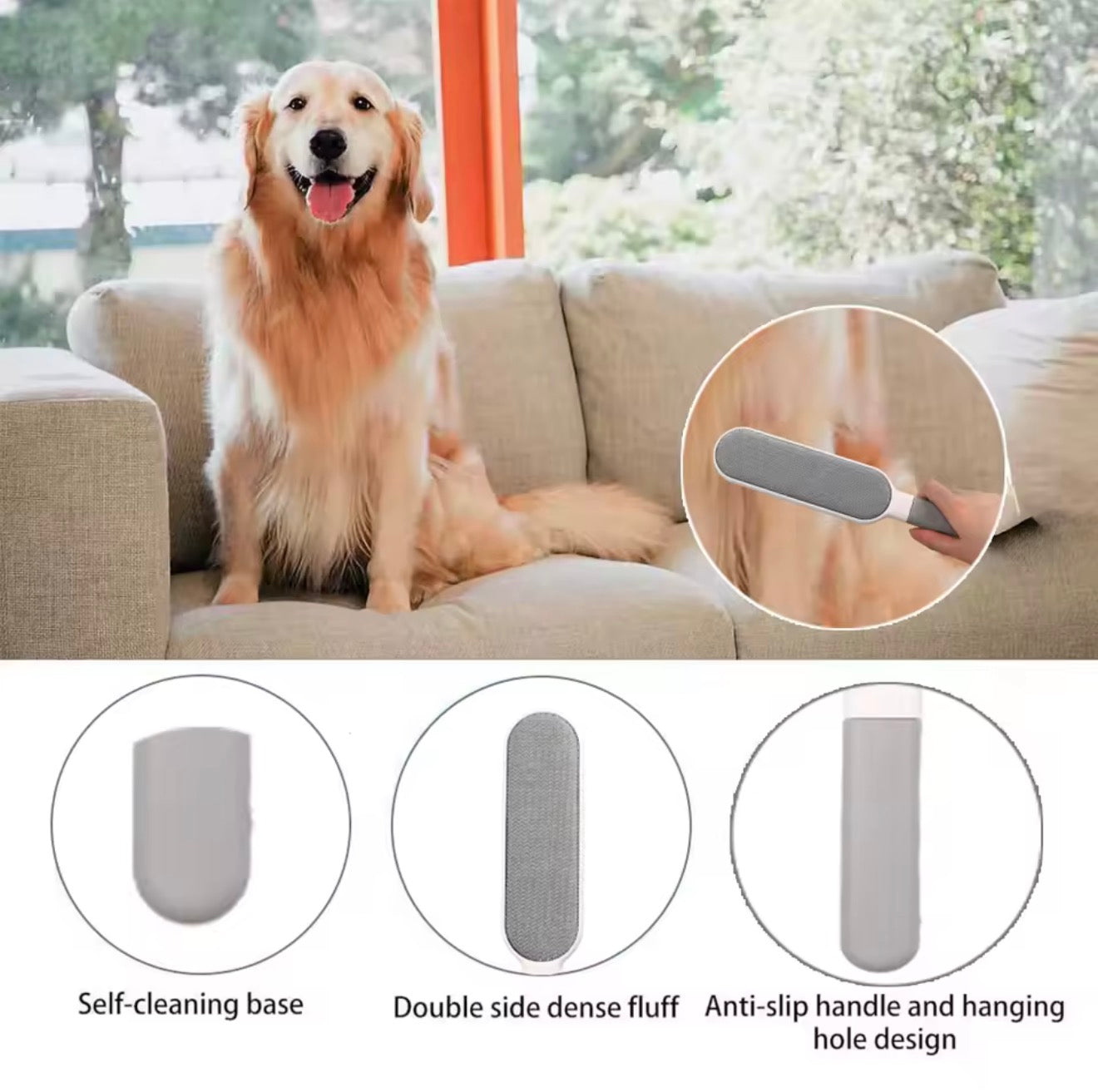 Fur Free Homes™ Double-Sided Pet Hair Remover Wand