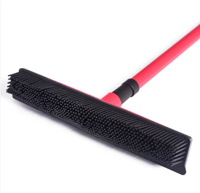 Extendable Pet Hair Removal Rubber Broom – Powerful Fur & Debris Cleaner