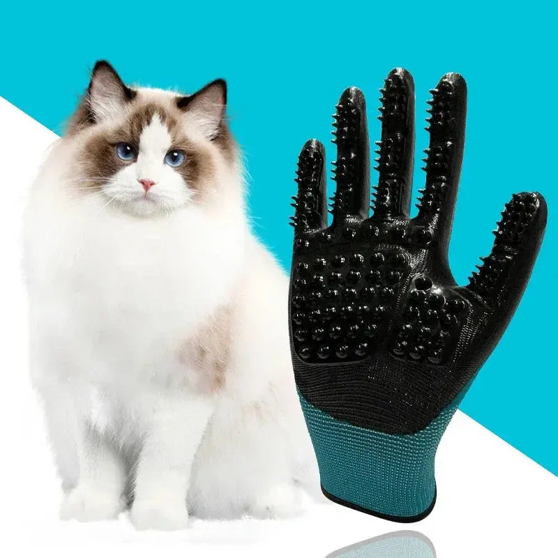 Pet Bath Grooming Gloves for Cats & Dogs | Hair Removal & Massage Rubber Gloves (Pair) FurFree Homes