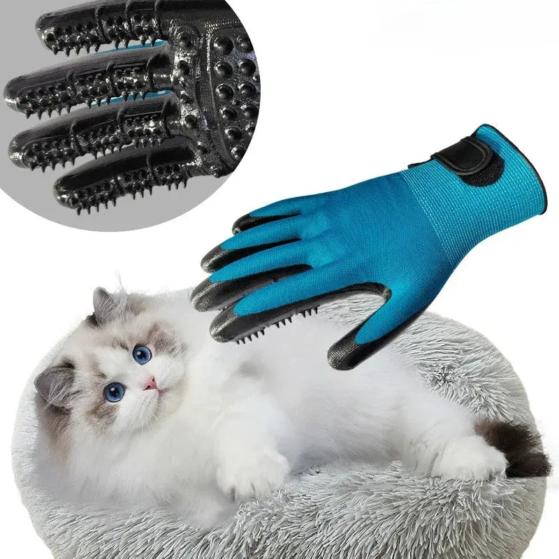 Pet Bath Grooming Gloves for Cats & Dogs | Hair Removal & Massage Rubber Gloves (Pair) FurFree Homes