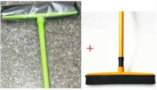 Extendable Pet Hair Removal Rubber Broom – Powerful Fur & Debris Cleaner