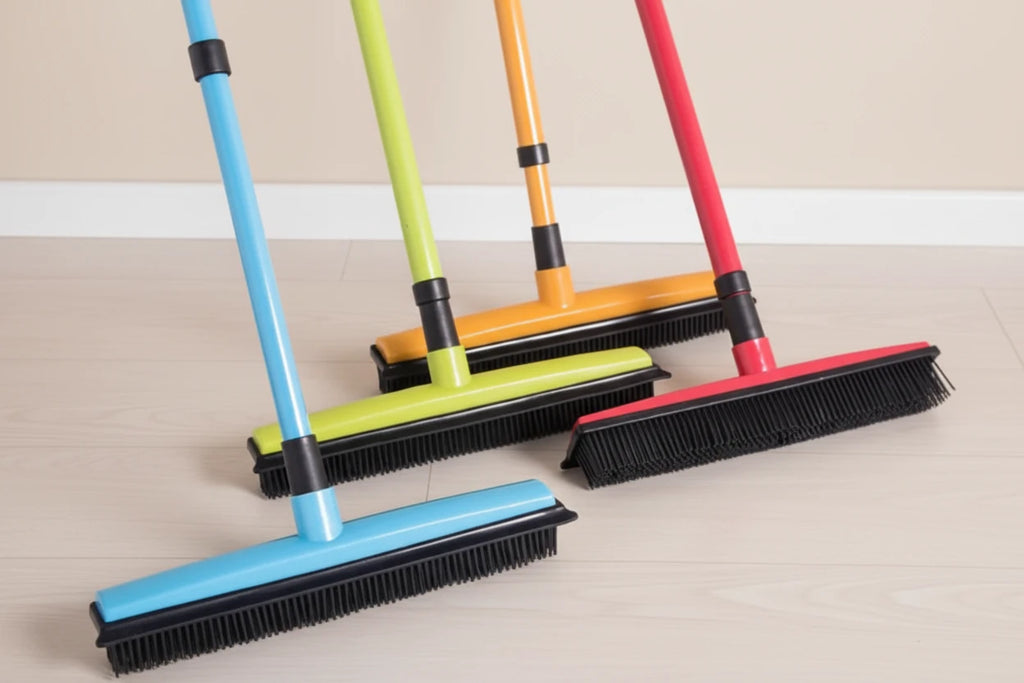 Extendable Pet Hair Removal Rubber Broom – Powerful Fur & Debris Cleaner