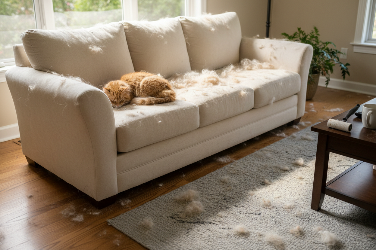 pet hair all over the house