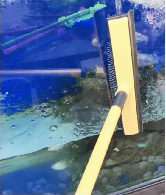 Extendable Pet Hair Removal Rubber Broom – Powerful Fur & Debris Cleaner